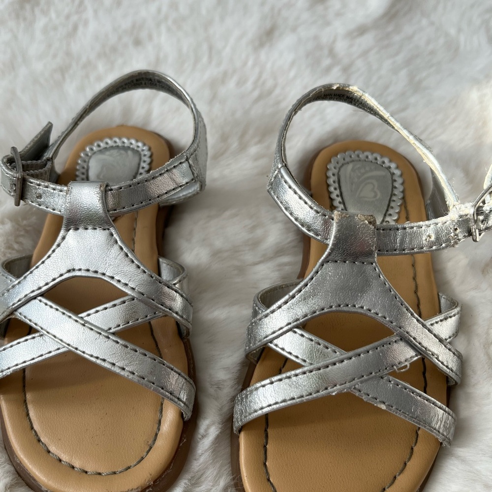 Silver Kids Sandals